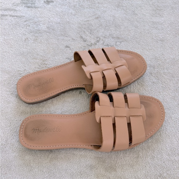 Madewell The Boardwalk Fisherman Slide Sandal in Leather/ 8H MEDIUM /ASHEN SAND - Picture 3 of 3
